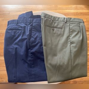 Set of 2 trousers - Navy - 40W 32L Green 38W 29L